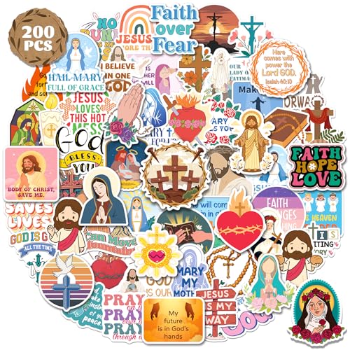 HomSeon 200PCS Catholic Stickers Religious Bible Gifts