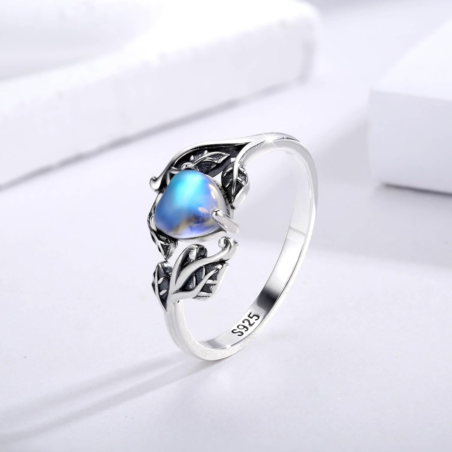 Vintage Moonstone Ring 925 Sterling Silver for Women-Adjustable Thumb Ring Bohemian Jewelry Gifts for Her - Image 5