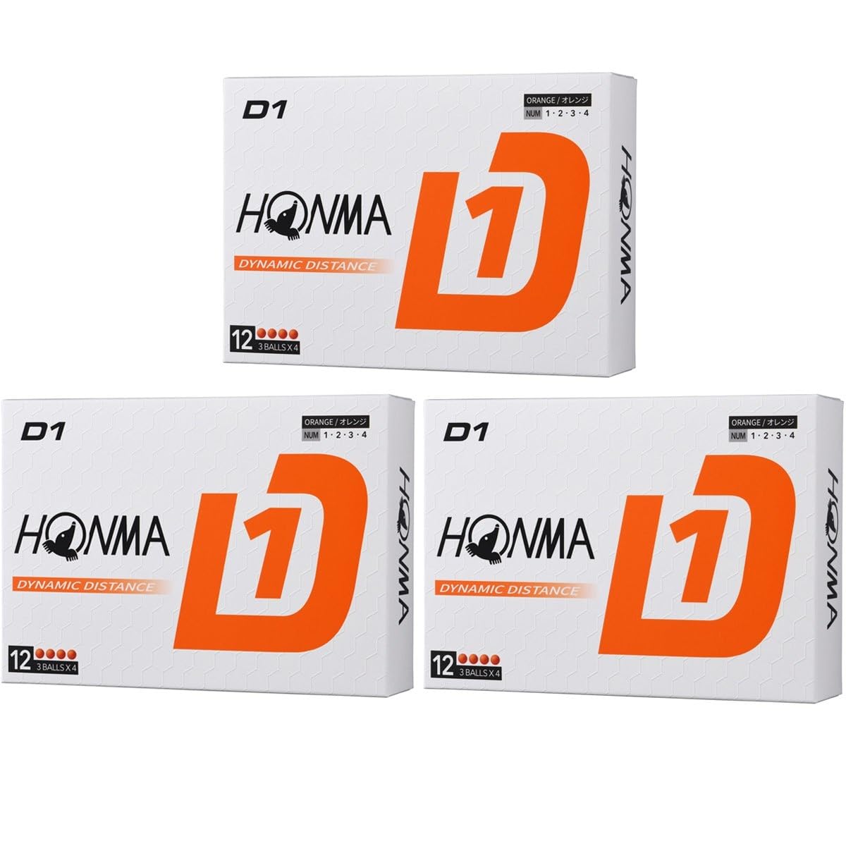 本間ゴルフ HONMA ボール D1 ボール 3ダースセット 3ダース(36個入り) オレンジ