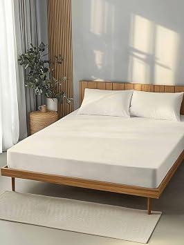 Queen Sheet Set Cream Bed Sheets Set with 16 Inch Deep Pockets Solid Color Soft Luxury Hotel Bedding Sheets with Elastic Corner Straps
