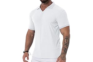 Amazon Essentials Men's Muscle V Neck Polo Shirts Slim Fit Shirt