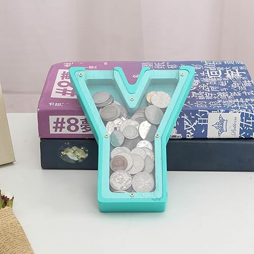 Miniatura 4 de Banco de dinero de madera con letras coloreadas, banco de monedas con texto grabado, caja de dinero de madera, regalo para niños, regalo de Navidad,