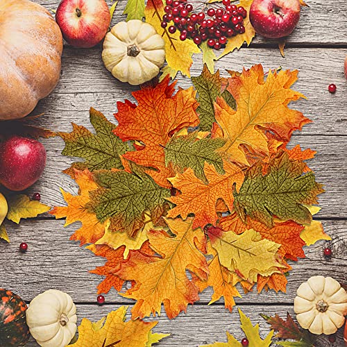 DOJoykey Autumn Maple Leaves, 25pcs Artificial Fall Leaves for Autumn Crafts Gift Wrapping Table Display Autumnal Party Decoration - Image 4