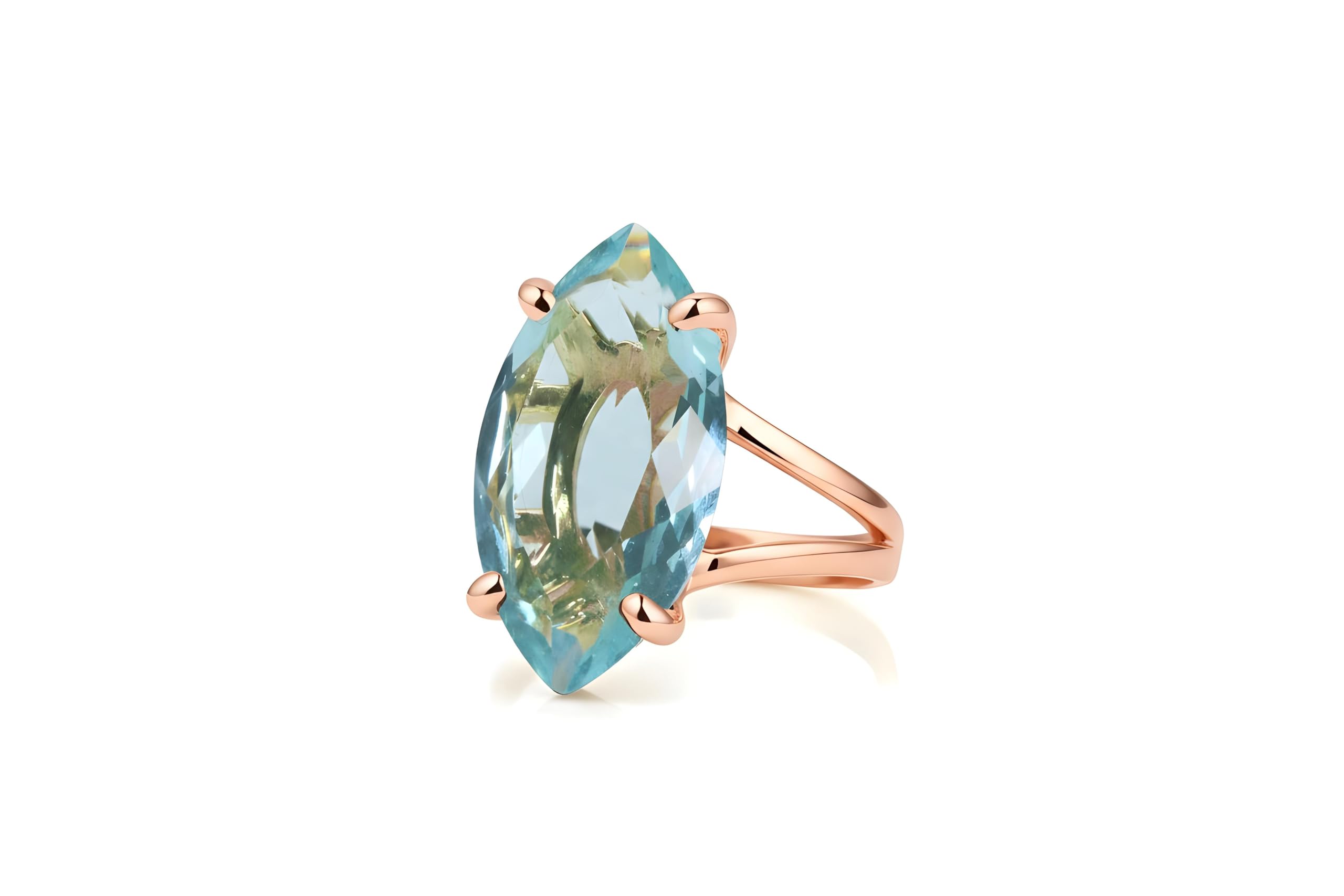 Handwerker Blau Topas Ringe für Frauen - Luxus Geburtsstein Schmuck, Mode Ringe, Alltag Ringe, Aussage Schmuck für Damen - Geschenke für Sie Geburtstag, Verlobung, Graduierung, Muttertag, Weihnachten