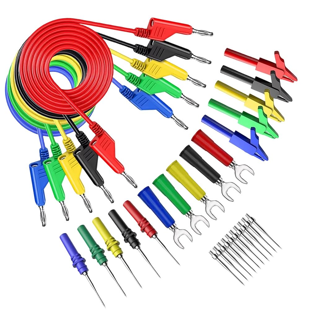 Jnchdghwa As Shown P1036b 4Mm Banana Plug Test Lead Kit U-Type Alligator Clip Puncture Probe For Multimeter Match Compatibility