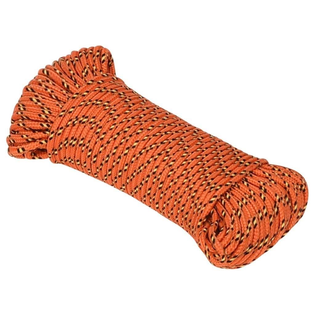 Corde de Bateau Orange 3 mm 250 m en polypropylène résistante à l'abrasion pour nautisme, Camping, travaux, amarrage, Transport, Fixation, Corde à Linge, sécurité, manutention, remorquage