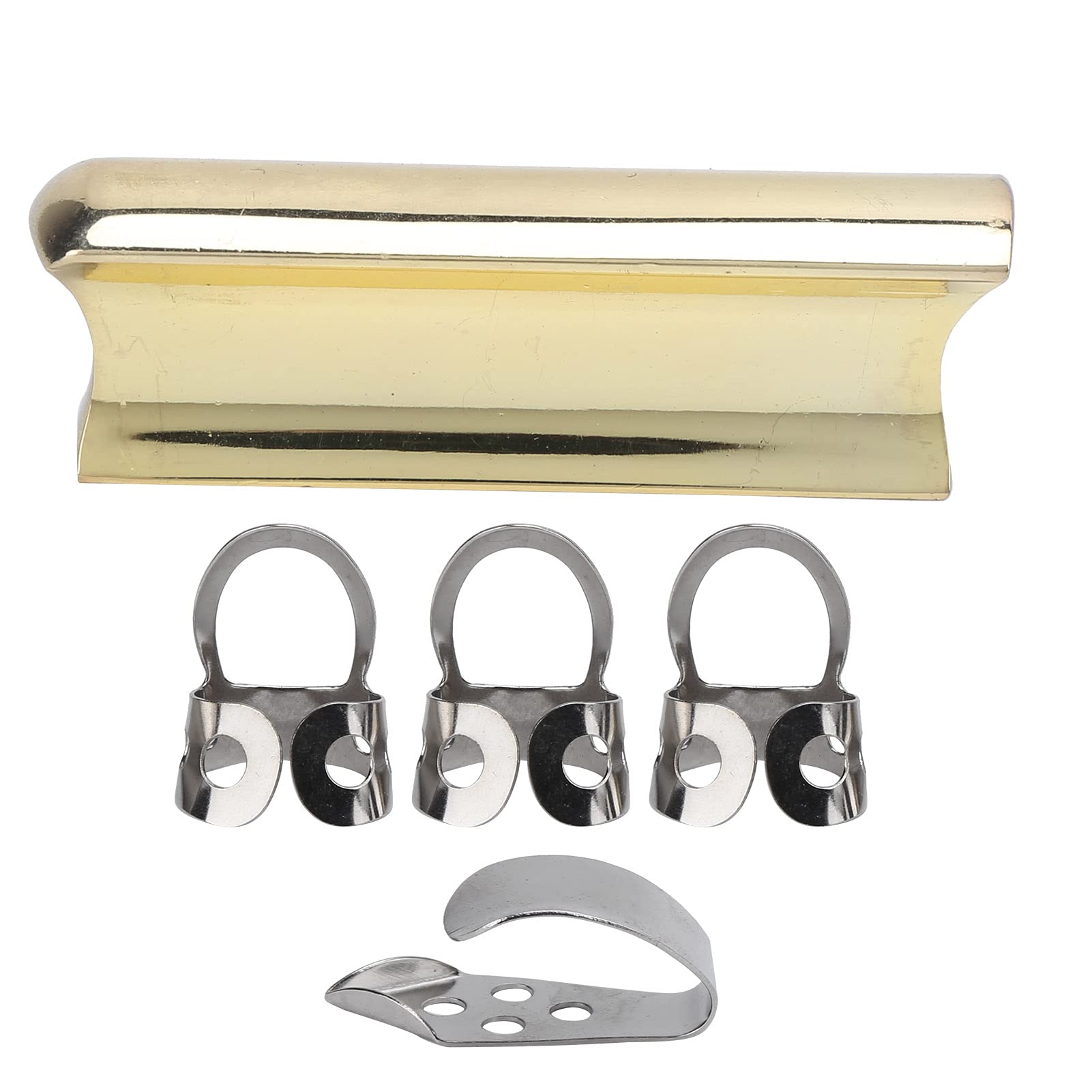 Gitara Slide Bar Stick Picks Stal Nierdzewna Metal Anti- Solidne Akcesoria do Instrumentów z 4 Pickami do Gitary Lap Steel(złoto)