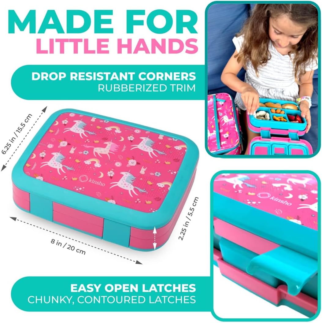 Bento Box with Lunch Bag, Insulated Stainless Steel Thermo for Hot-Cold Food or Soup, Ice Pack Set for Kids Girls Toddlers Snacks for Daycare, Ages 3 to 7, Pink Unicorn - Image 5