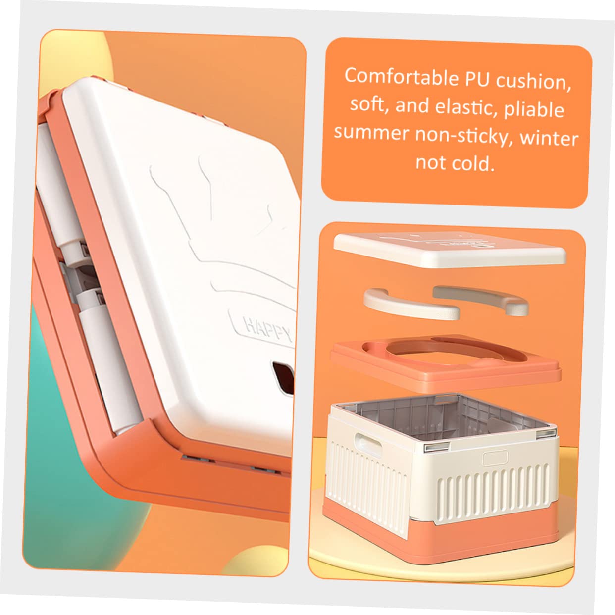 BESTonZON Inodoro Infantil Plegable para Orinal de Viaje Organizador de Maquillaje Tapa Inodoro de Entrenamiento para Camping al Aire