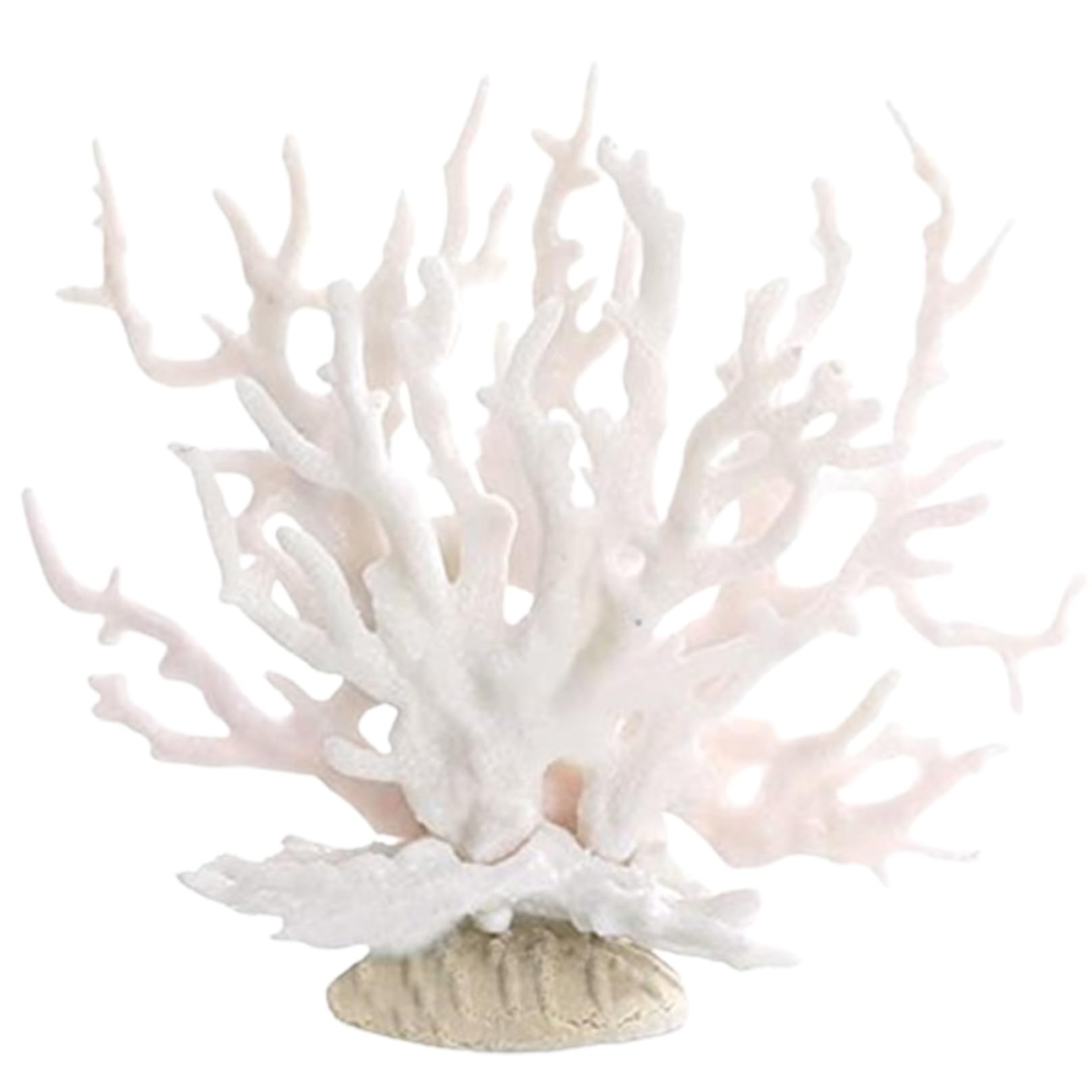 Vistnale Coral Decor, Artificial Coral Reef Decor, 6.7x2.6'' Decorative Lifelike Sculpture Beach Room for Aquariums, Fish Tanks White