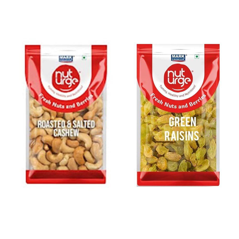 NUT URGE Premium Cashew & Raisin (500g) Combo Pack | Nutrient-Rich | Healthy & Delicious Snack | No Added Sugar & Preservatives | Ideal for Office, Travel, Seasoning,Pack of 1