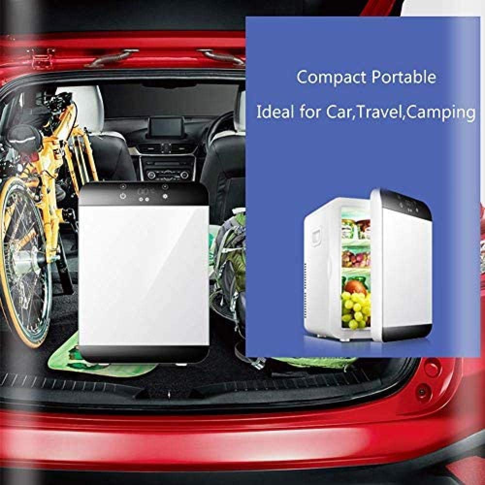 ZLM Mini Frigorifero Portatile, Frigorifero e scaldino Elettrico per Auto Mini frigo, Frigorifero Portatile Compatto per Auto con termostato Digitale Bianco
