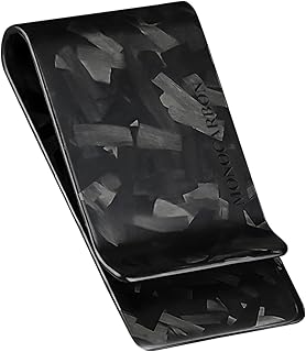 Carbon Fiber Money Clip for Cash and Credit Cards Money Holder Clip for Men Minimalist Money Clips Credit Card Holder Wallet, Matte Forged Black, Medium, Forged Carbon Fiber