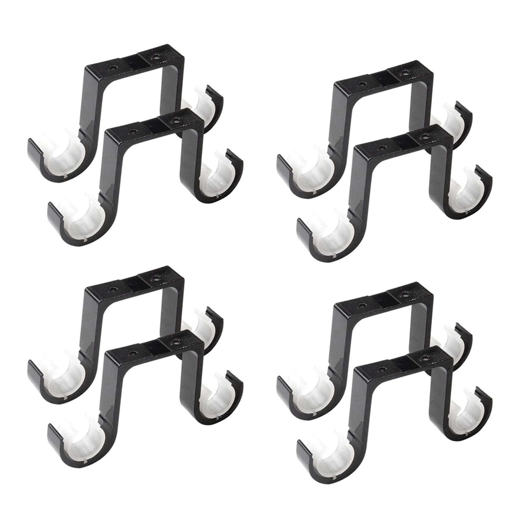 Hndhbfgrt Black 8Pcs Double Curtain Rod Brackets Ceiling Mount Supports Aluminum Alloy