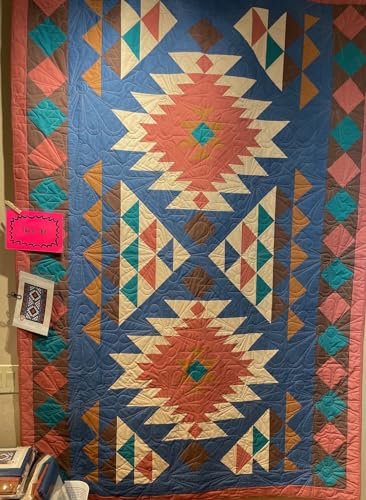 Generic Southwest Throw Quilt Fabric Kit including Fabric, Pattern, Binding and Backing, Southwest Pattern