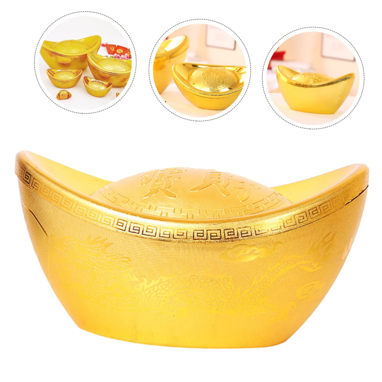 PRETYZOOM 3St kreative Dekoration mit Barrenbasis chinesische Dekoration Home Yuan bao schmuck chinesisch neujahr chinesische neujahrsdekoration tischdeko Tisch-Yuanbao-Mittelstück Plastik