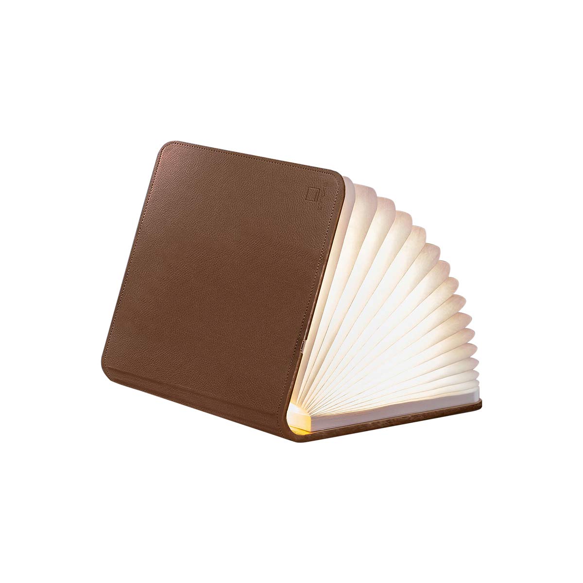 Gingko LED Mini Smart Book Desk Light with Natural Leather Effect Finish, Rechargable with Micro USB Charger, Brown Leather