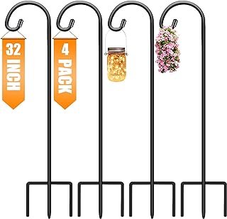 Gtongoko 32 Inch Shepherds Hooks for Outdoor 4 Pack Garden Hooks for Han...