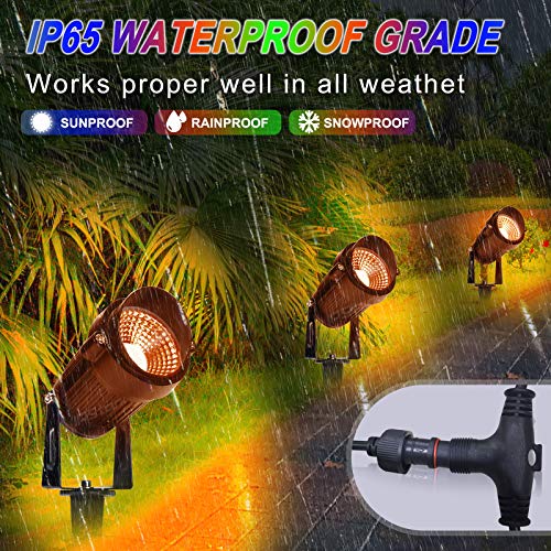 Led Landscape Spotlight Lighting With Remote, Ipstank 5W Rgb 15Ft Color Changing Low Voltage Output, Ip65 Waterproof Outdoor Led Light For Party/Tree/Christmas/Pathway(1 Sets, Total 4 Packs) #TOP2