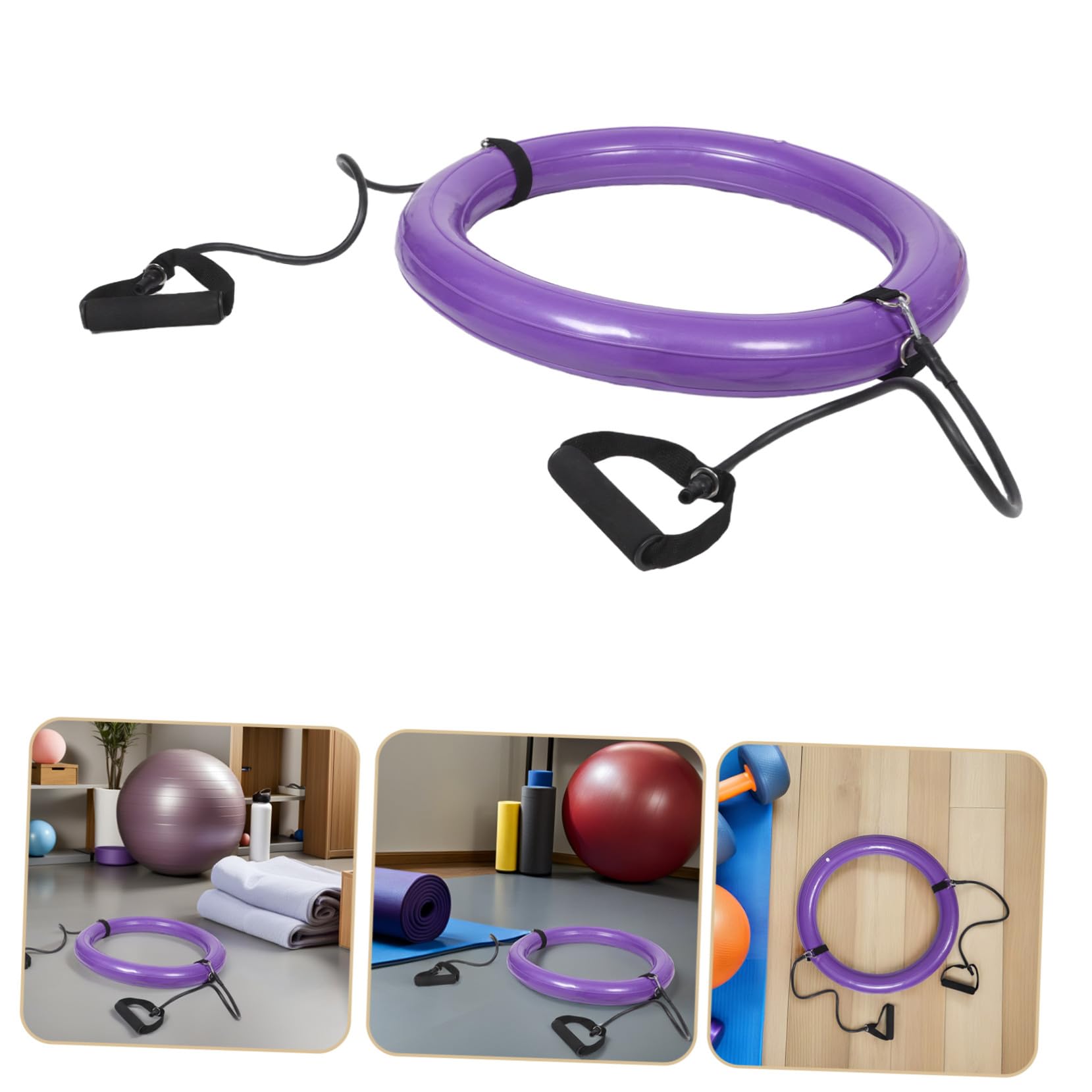 Base per Palla Yoga Antiscivolo 60cm in PVC Porpora | Anello Fisso con Maniglia, Struttura Ispessita, Supporto Stabile per Pratica Domestica e Attività Outdoor