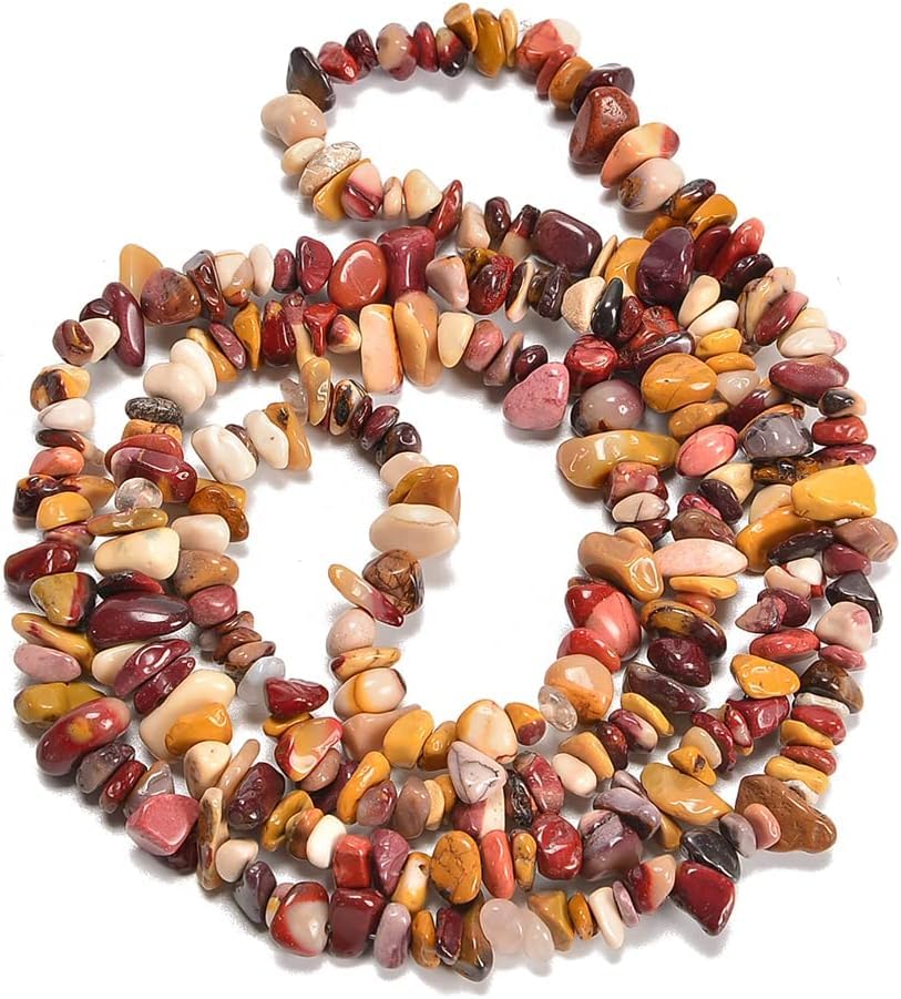 Image of 5-8mm Mookaite Jasper Chips Natural Chip Stone Beads for Jewelry Making | Semi Precious, Loose Gemstone, Healing Crystal, Rocks, 230Pcs Strand, Drilled, DIY Bracelets Necklaces Earrings Crafts Supply