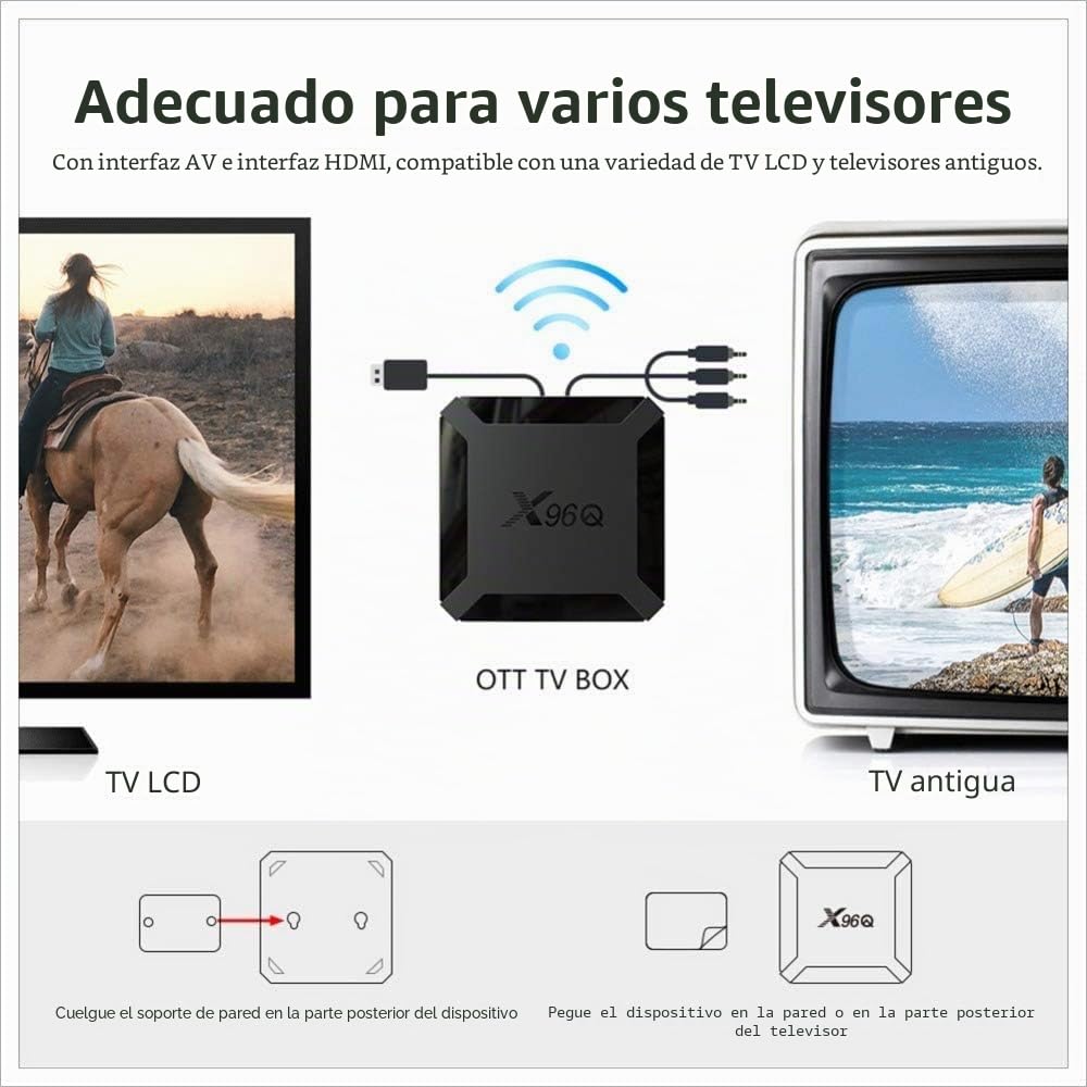 Caja de TV Android 10.0, X96 Mini 2021 versión actualizada X96Q 2GB RAM 16GB ROM Smart TV Box Allwinner H313 Quad Core compatible con 4K 3D Set Top Box X96 Mini Wifi Home Media Player