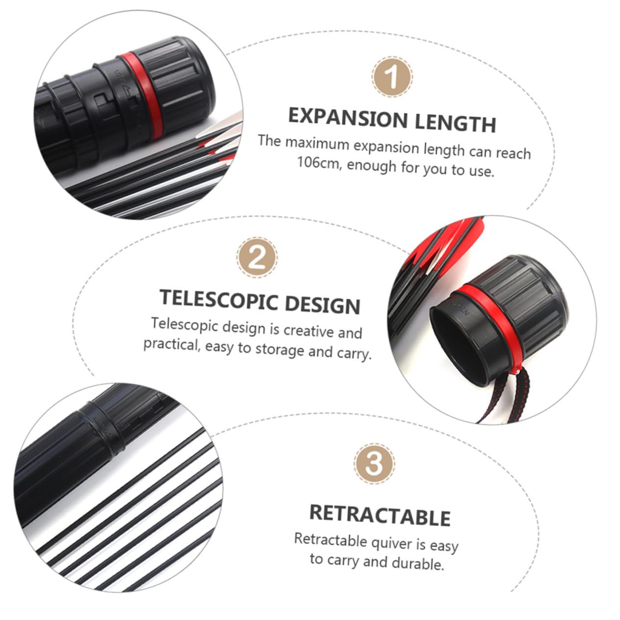 POPETPOP Professional Arrow Holder Telescopic for Recurve Arrow Carrying Case