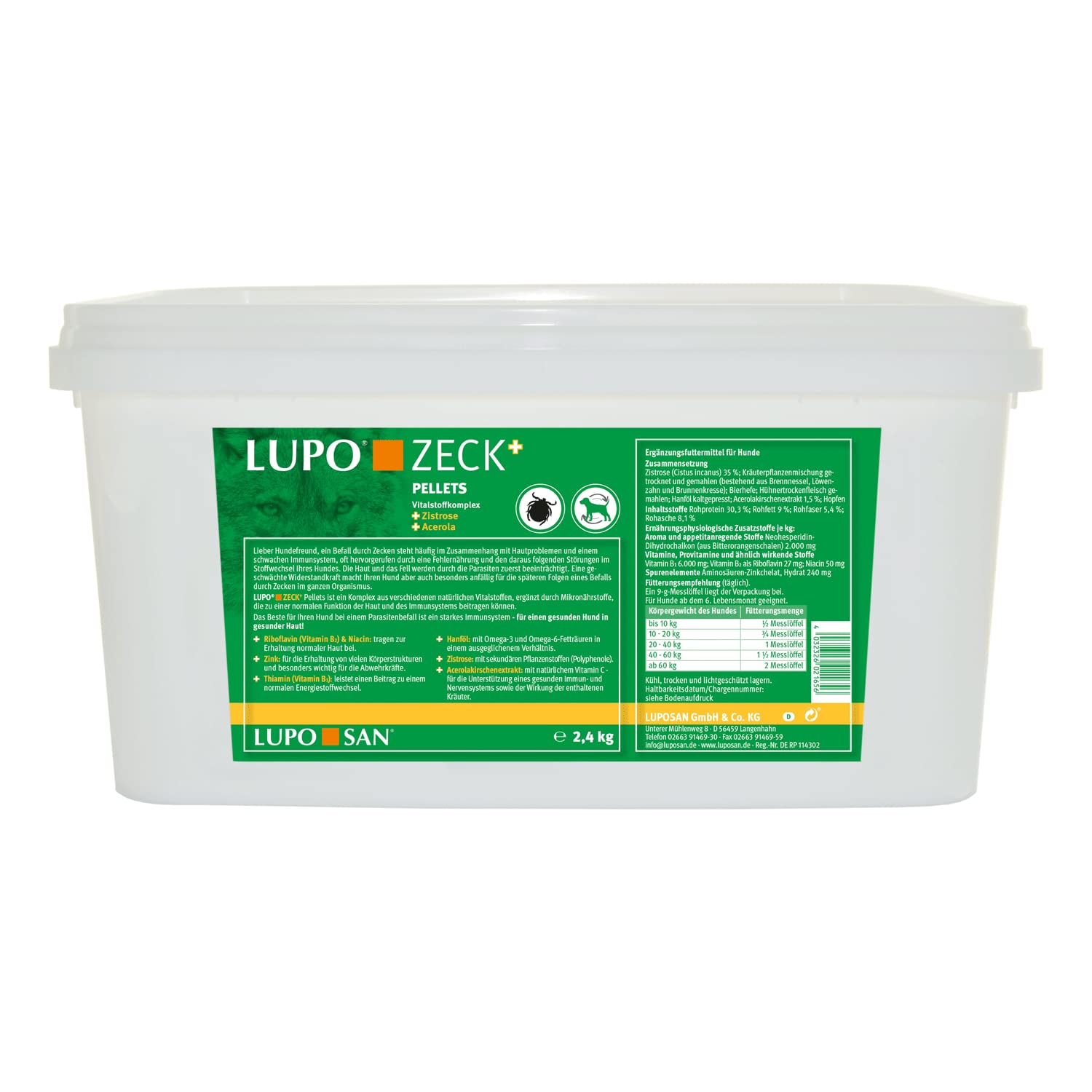Lupo ZECK+ - Ergänzungsfuttermittel mit Cistus incanus & Acerola (2400g)