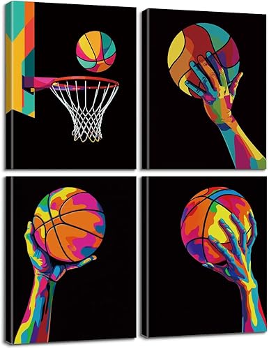 TOCDGOO Impresiones artísticas inspiradoras para pared de baloncesto, arte creativo de pared de baloncesto, pósteres de lona para habitación de
