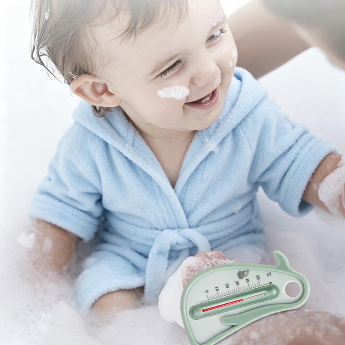 Termómetro de Agua para Bañera Infantil, Verde, Medición
