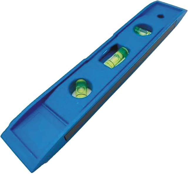 J&S Torpedo Level Mini Spirit Level Magnetic Boat Level High Low Small Brick Line Ruler Bubble Beam Accuracy Leveling Precision Measuring Lightweight Leveling Assorted Colour (9 Inch) (123xyz)