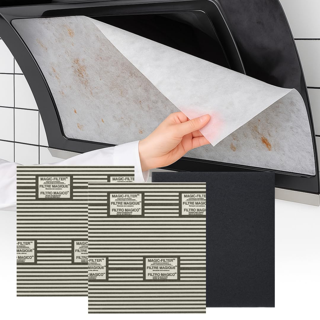 FIND A SPARE Set 2x Universal Grease and 1x Carbon Cooker Hood Filter Kit Cut To Size For Kitchen Extractor Fan Vent And All Cooker Hoods (2 Grease + 1 Odour Filter) 57cm x 47cm