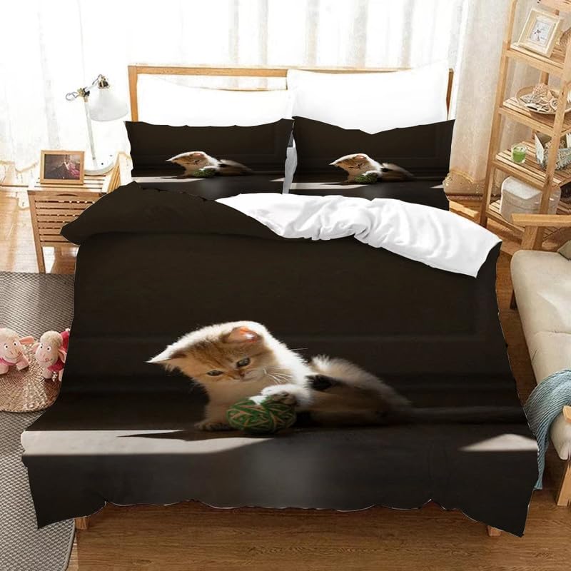 Funda nórdica cama 150 de gatos con dos fundas de almohada microfibra 110g 1