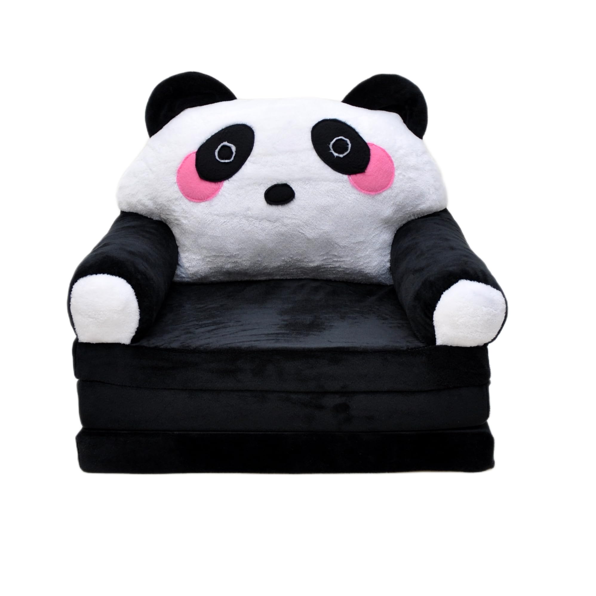 Fauteuil pour Enfant, Mini Fauteuil Pliable 2 en 1, Chaise Douillette en Peluche avec Matelas, canapé lit pour Chambre d’Enfant (Panda)