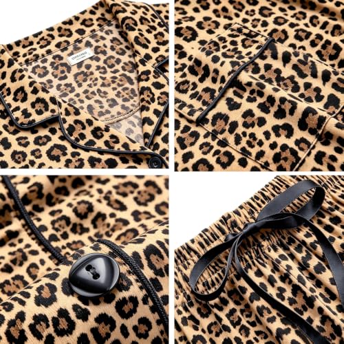 Image of SWOMOG Womens Button Down Pajamas Set Short Sleeve Sleepwear Bride Soft Pj Lounge Sets XS-3XL