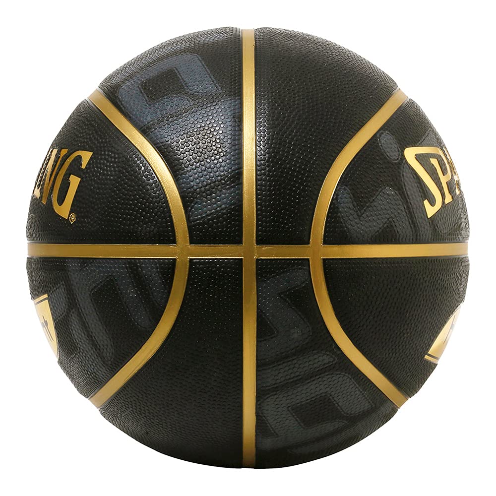 Spalding 84-538J Basketball Gold Highlights No. 7 Ball Black x Gold Basketball Basket