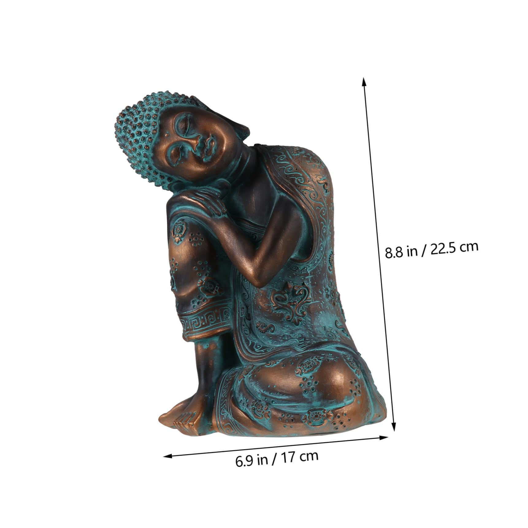 Statua Scultura Elegante in Resina Sintetica Buddha Decorativa Stile Moderno in Design Fashion per Tavolo o Scaffale per Arredamento Casa