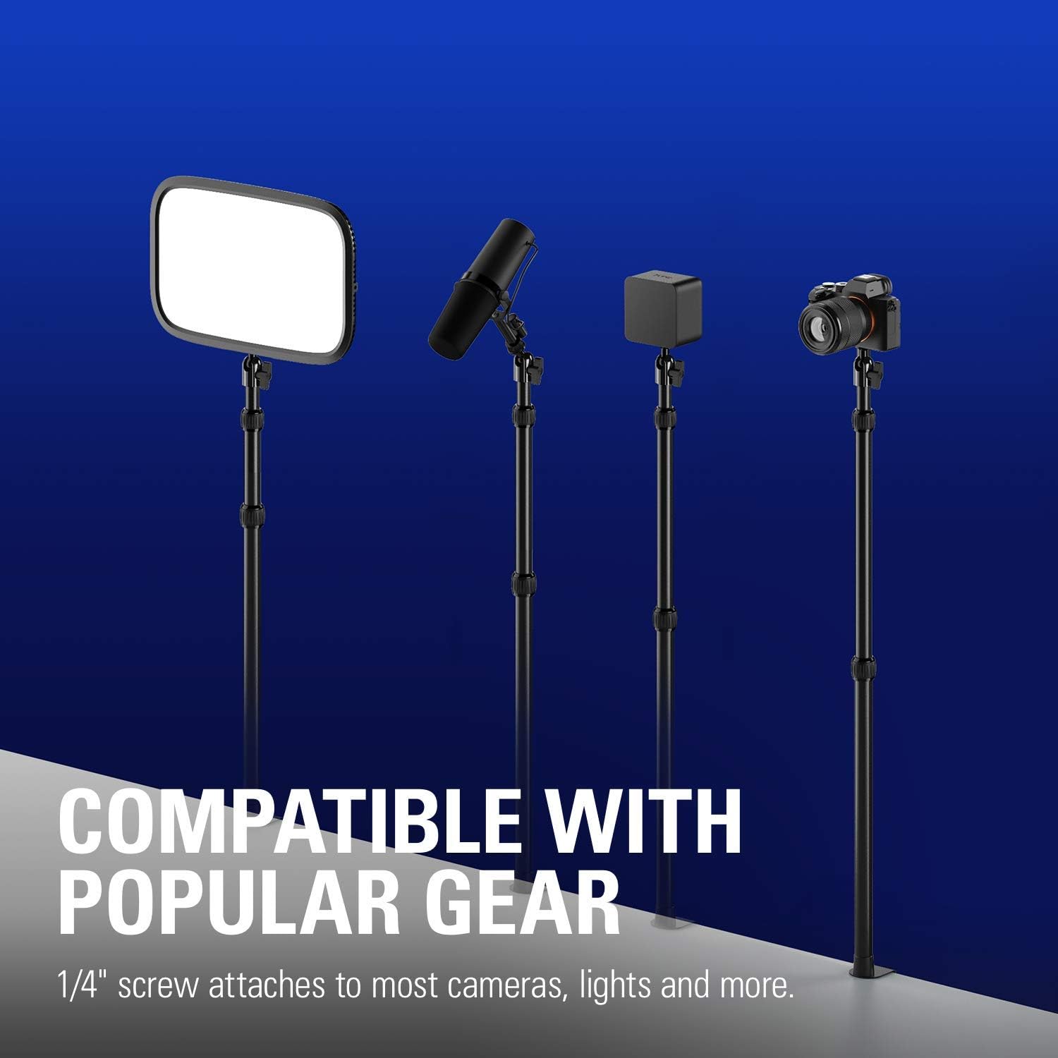 Elgato Master Mount L, Extendable Up to 125 CM/ 49 Inches, Center Ball Head, 1/4" Screw, Padded Desk Clamp, Compatible with All Elgato Master Mount Accessories : Electronics