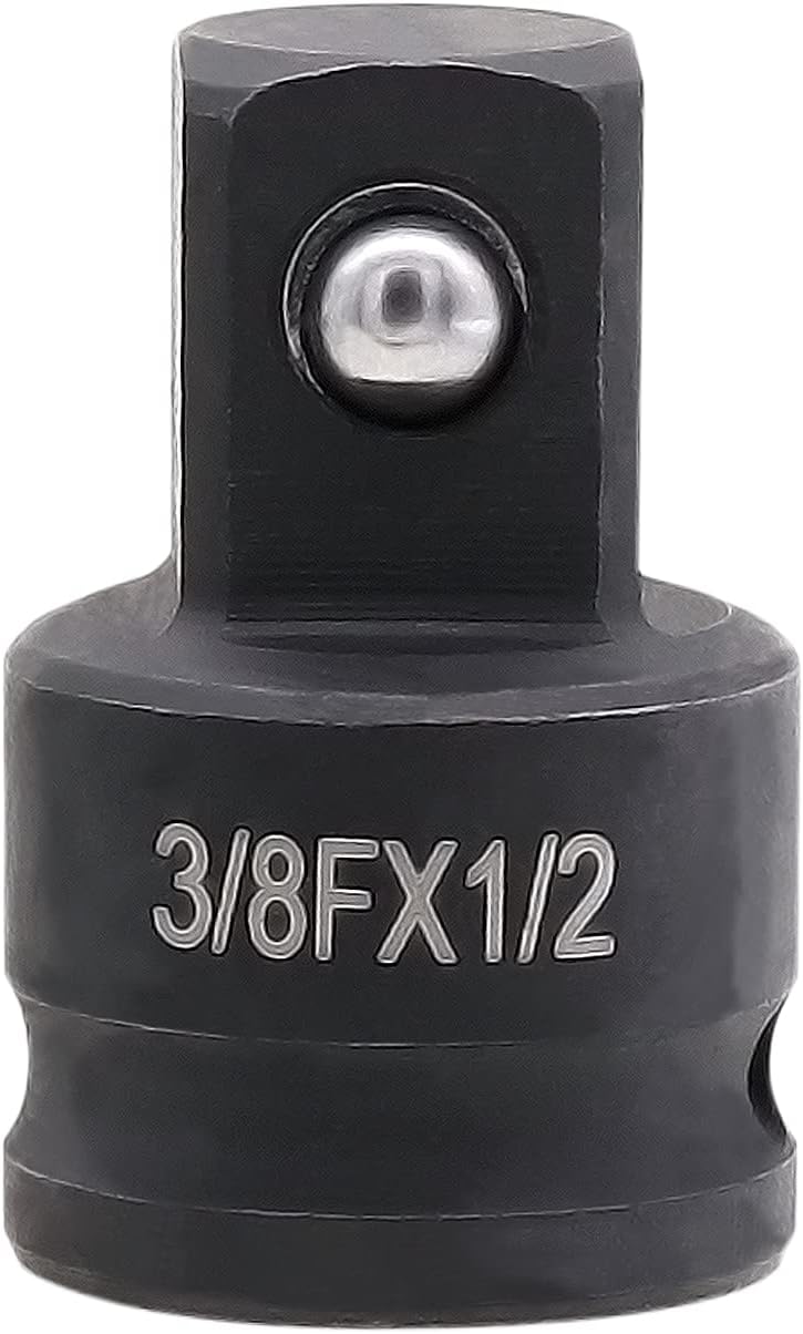 Impact Socket Adapter and Reducer 1/2 Inch Drive F to 1 Inch M, Chrome Molybdenum Steel Converter for Auto Construction