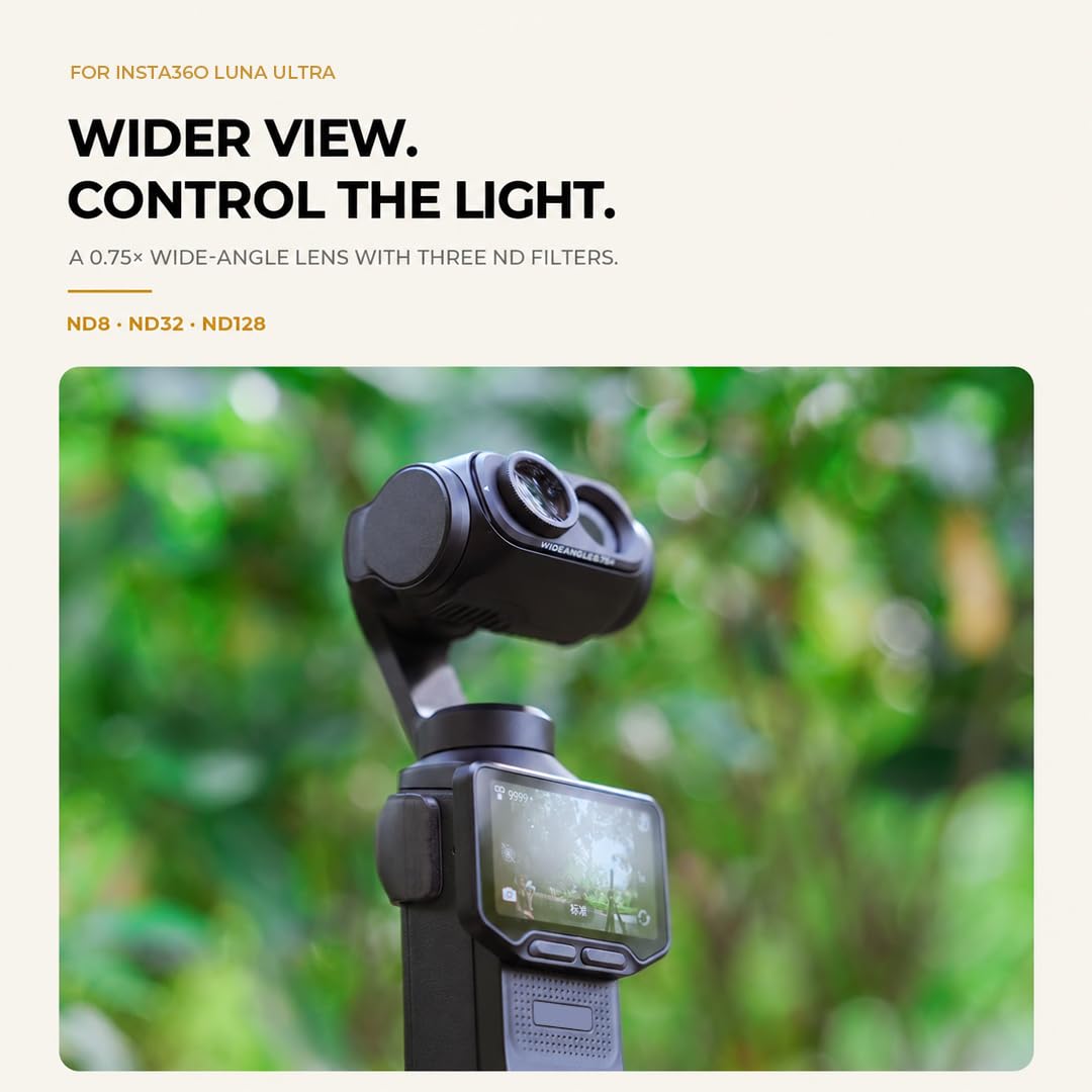 Freewell 0,75x Weitwinkelobjektiv & ND-Filter-Set für Insta360 Luna Ultra