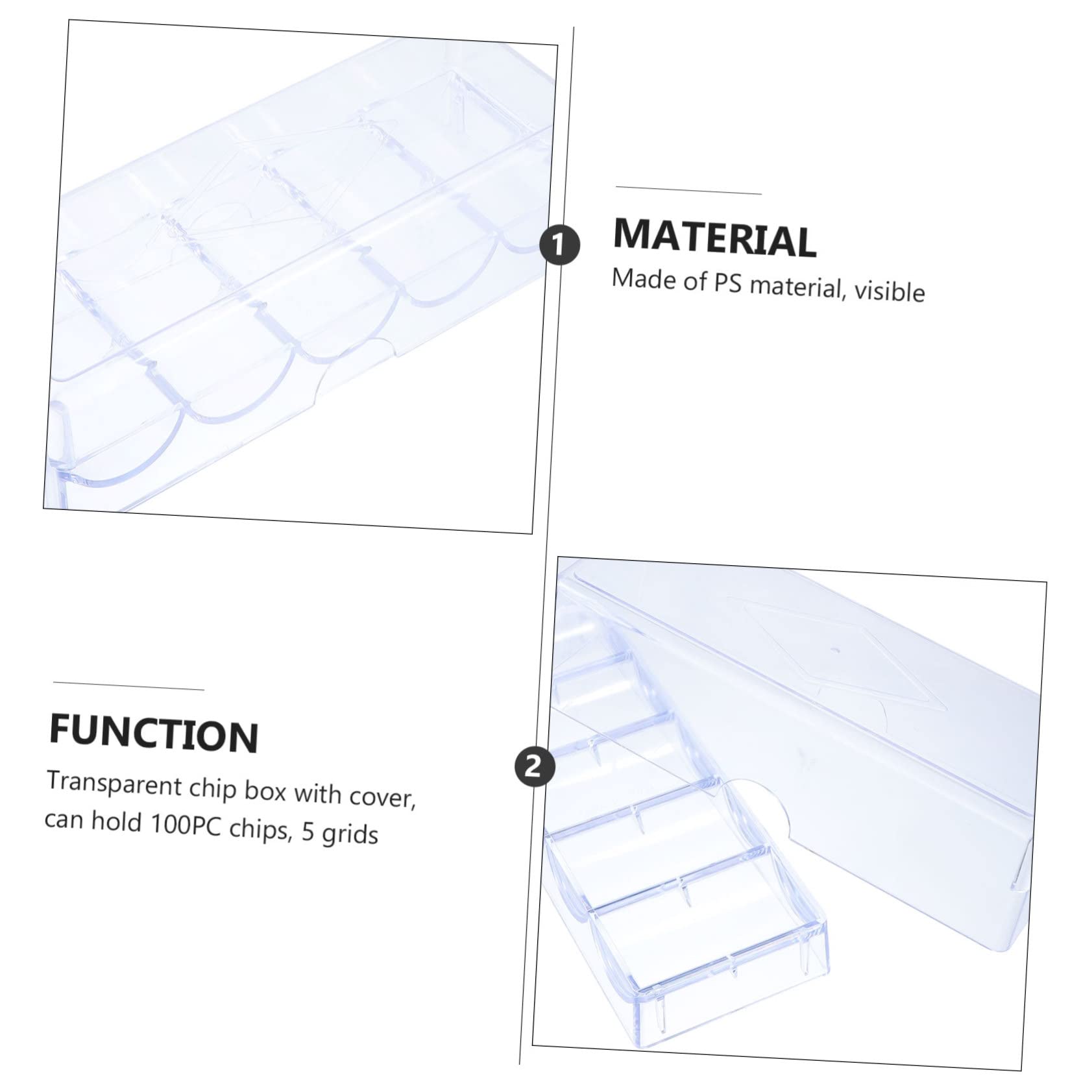 BCOATH 1pc Mahjong Chips Storage Box Pp Organizer Poker Chips Small Organizer Box