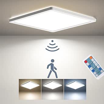 BIGMONAT Deckenleuchte Mit Bewegungsmelder – Batteriebetrieben, Fernbedienung, 220 Lumen, 4,8 Zoll, Schwarz (2 Stück)