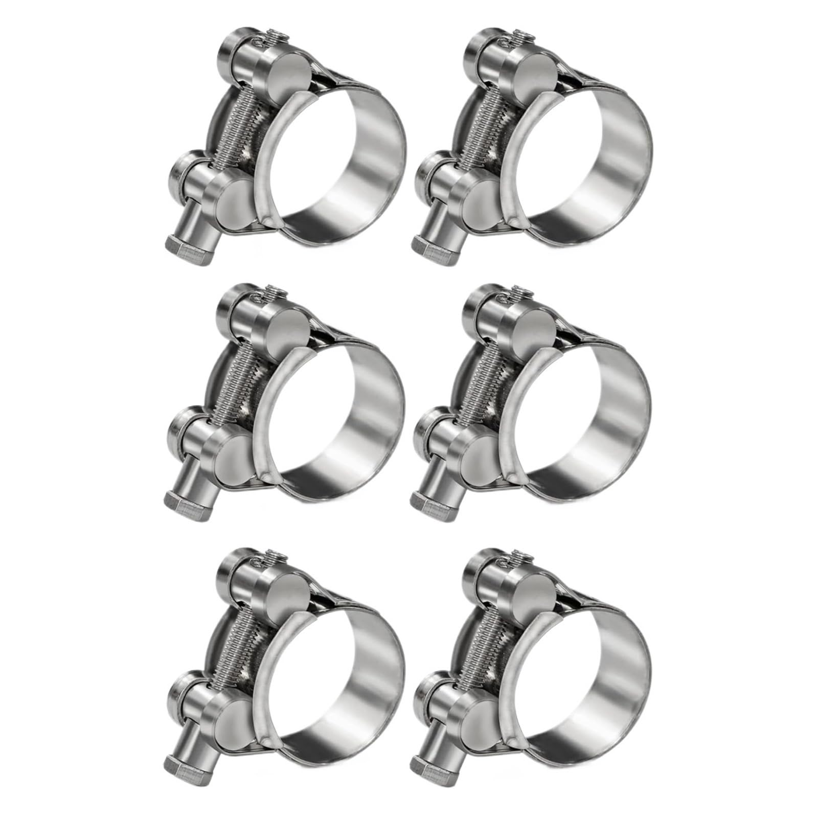 Nodrest 6Pcs 86-91Mm 6Pcs Hose Clamp 304 Stainless Steel 17-174Mm T Bolt Heavy Duty Turbo Welding Adjustable Pipe Tube Clip