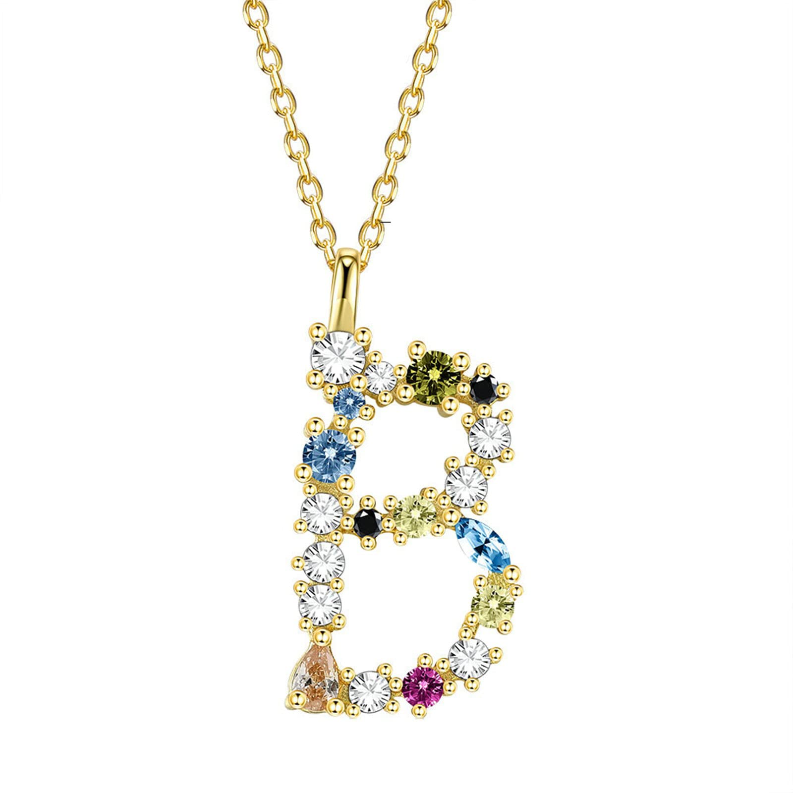 Collares de boda para mujer, collar de mujer 925, collares con colgante de 26 letras, Circonia cúbica
