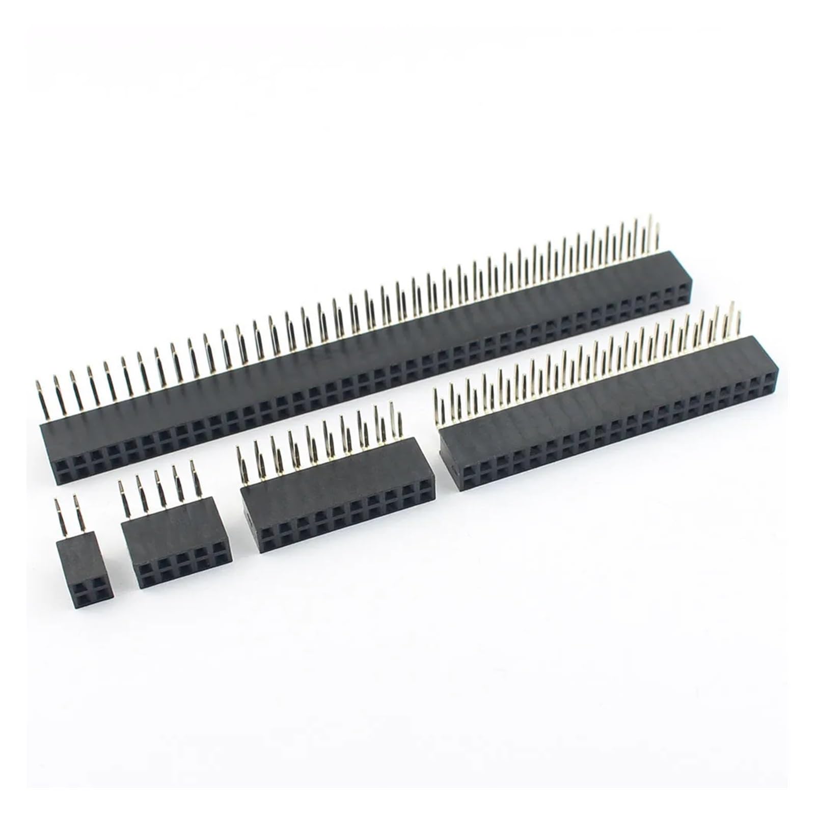 MIUYTRN 10 pezzi 2 mm 2,0 mm passo 2x2 2x5 2x10 2x20 2x40 pin femmina connettore a striscia doppio angolo retto 90 gradi 4P 10P 20P 40P 80P cuicui(2x40P)