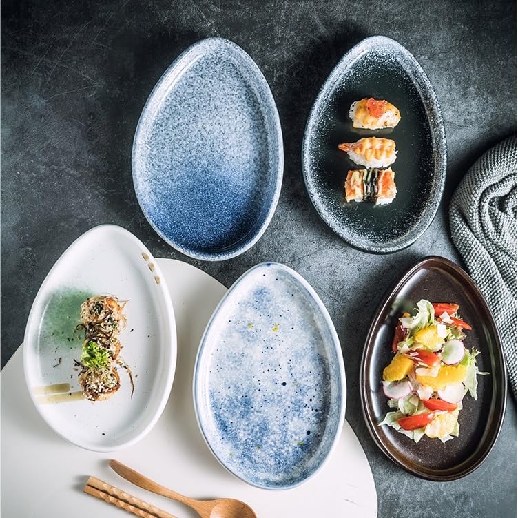 Talerze obiadowe nieregularne talerze kreatywne naczynia ceramiczne do domu talerz restauracyjny talerz do hotelu talerz do sushi talerz rybny talerz do makaronu (A)