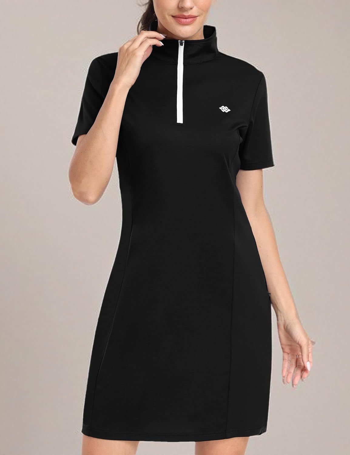 MoFiz Women's Golf Tennis Dress Sports Polo Dress Short Sleeve Quick Dry Casual Workwear Button - Image 8