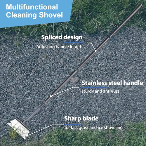 Garden Cleaning Shovel with 59 Inch, Ice Scraper, Snow Shovel, Lawn Edging Scraper Shovel,Outdoor Spade Tool for Weeding,Digging,Ice Removal