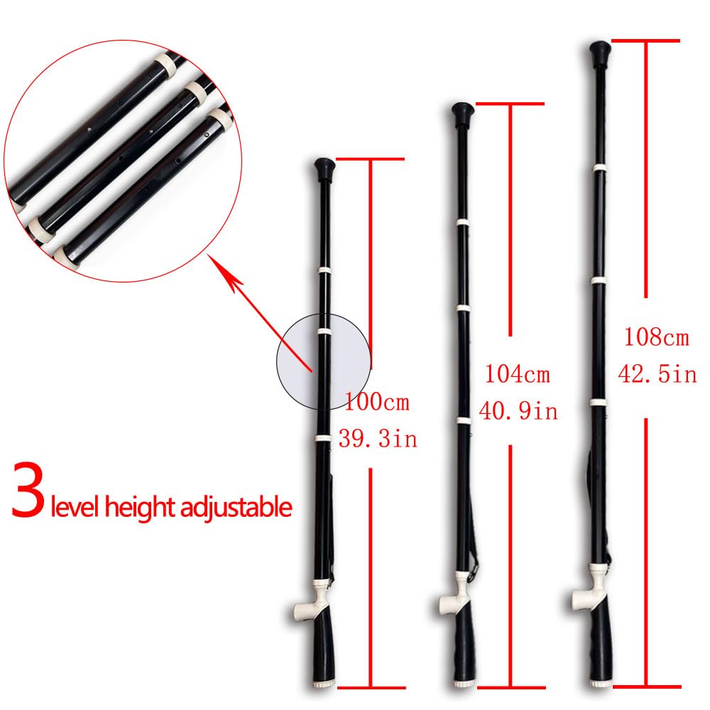 Ruyi, bastone portatile in alluminio leggero retrattile con contenitore, stampelle per adulti bastone telescopico con scatola portaoggetti