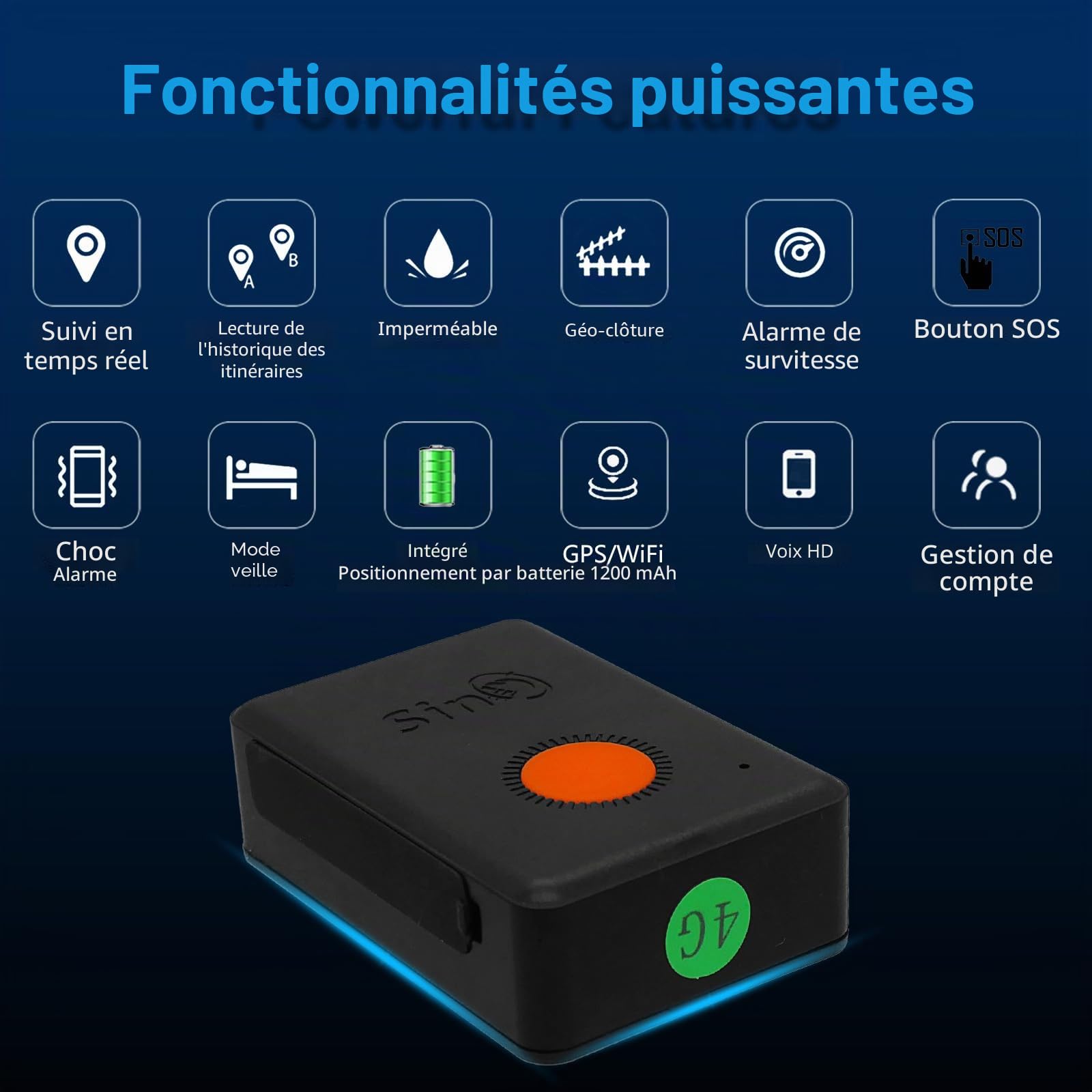SinoTrack Traceur GPS 4G - Mini localisateur pour enfants, personnes âgées et patients souffrant de démence - Suivi de localisation en direct avec fonction d'alarme - Jusqu'à 2-3 jours d'autonomie